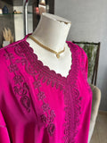 Caftan Marocain rose Fuchsia brodé